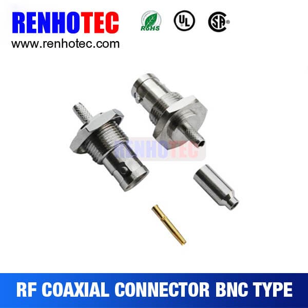 Straight female bnc connector for rg cable